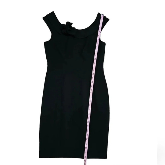 Calvin Klein Womens Black Bow Neck Sleeveless Sheath Cocktail Dress Size Large - Picture 7 of 8